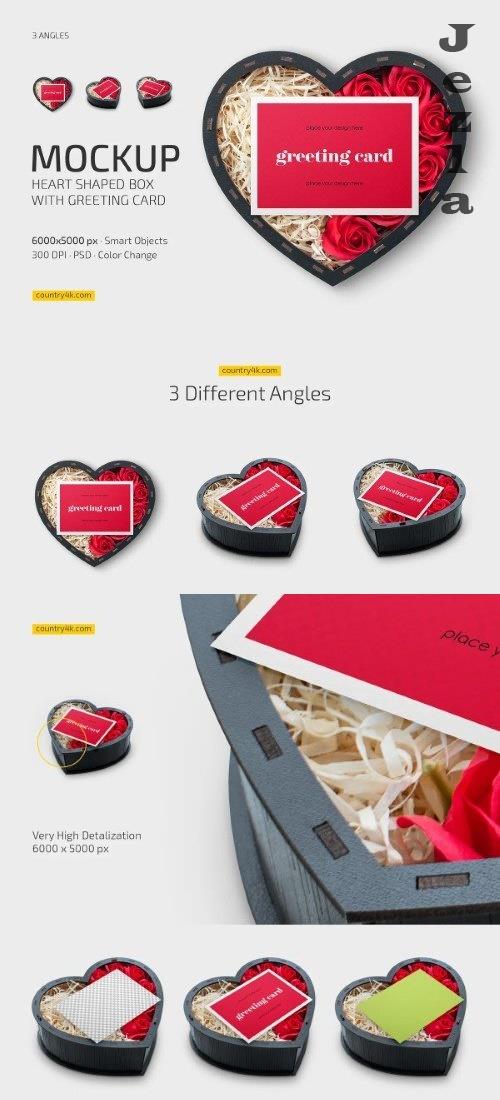 Heart Box with Greeting Card Mockup - 11010734
