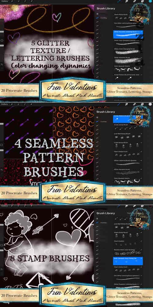 20 Fun Valentines Procreate Brush Pack Bundle - 2394169