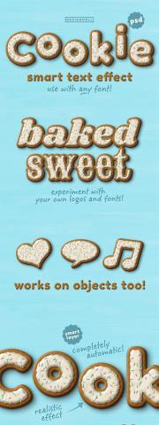 Cookie text effect PSD
