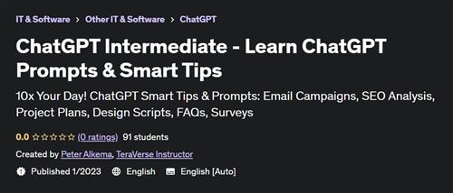 ChatGPT Intermediate - Learn ChatGPT Prompts & Smart Tips - Udemy