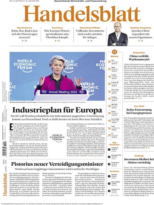 Handelsblatt - 18. Januar 2023