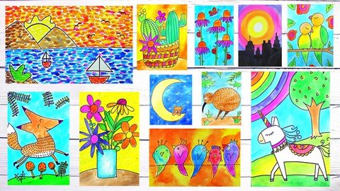Art For Beginners Draw & Watercolor Paint With Bold Color
