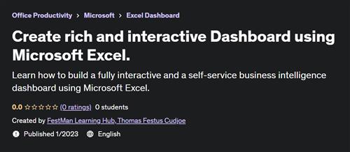 Create rich and interactive Dashboard using Microsoft Excel - Udemy