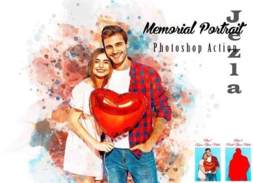 Memorial Portrait Photoshop Action - 12640972