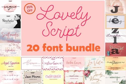 Lovely Script Font Bundle - 373672