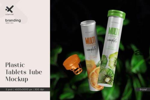 Plastic Tablets Tube Mockup - 2404317