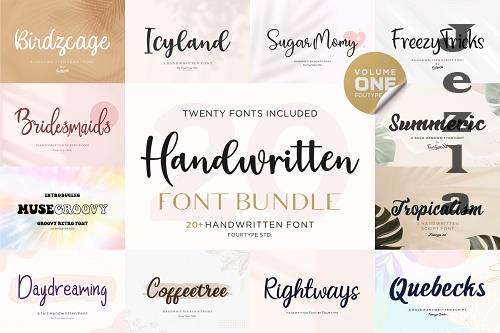 20 Font Bundle Collection Fourtype
