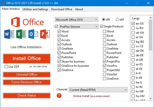 Office 2013-2021 C2R Install   Install Lite v7.5.0.3