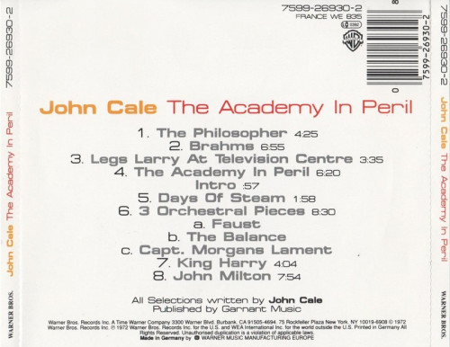 John Cale - The Academy In Peril (1972)Lossless