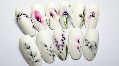 Floweret Watercolour Nail Art Course