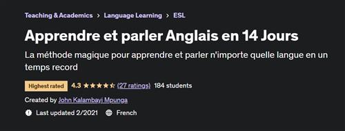 Apprendre et parler Anglais en 14 Jours