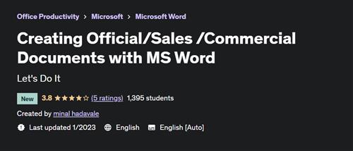 Creating OfficialSales Commercial Documents with MS Word