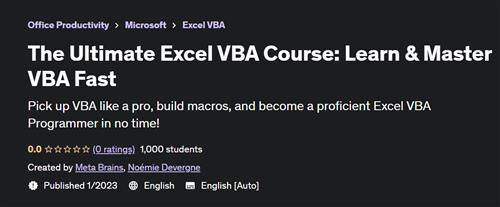 The Ultimate Excel VBA Course Learn & Master VBA Fast