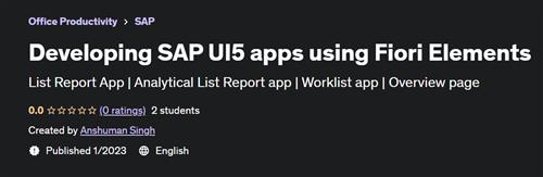 Developing Sap Ui5 Apps Using Fiori Elements