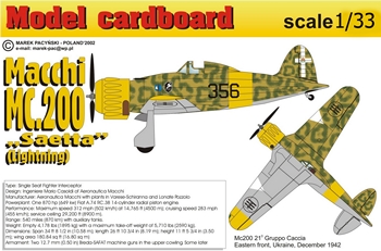 Macchi MC.200 "Saetta" (Model Cardboard)