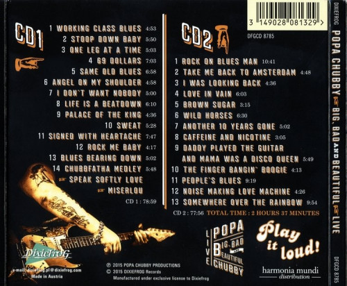 Popa Chubby - Big Bad And Beautiful - Live [2015] [2CD] Lossless