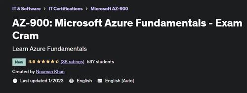 AZ-900 Microsoft Azure Fundamentals - Exam Cram