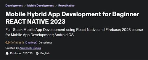 React Native Masterclass for Mobile App Development Beginner