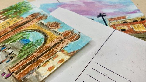 Create Travel Postcards With Oil Pastels