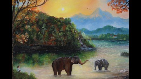 Start Oil Painting Landscape And Wildlife Animals