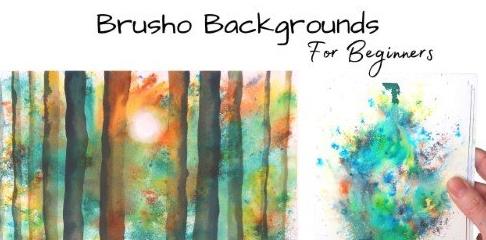 Painting Fun Brusho Backgrounds With Watercolor - A Brusho Masterclass For Beginners
