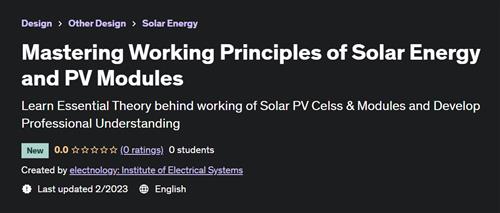 Learning Working Principles of Solar Energy and PV Modules