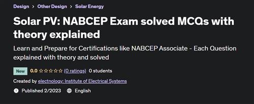 Solar PV NABCEP Exam solved MCQs with theory explained