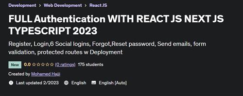 Full Authentification With React Js Next Js Typescript 2023