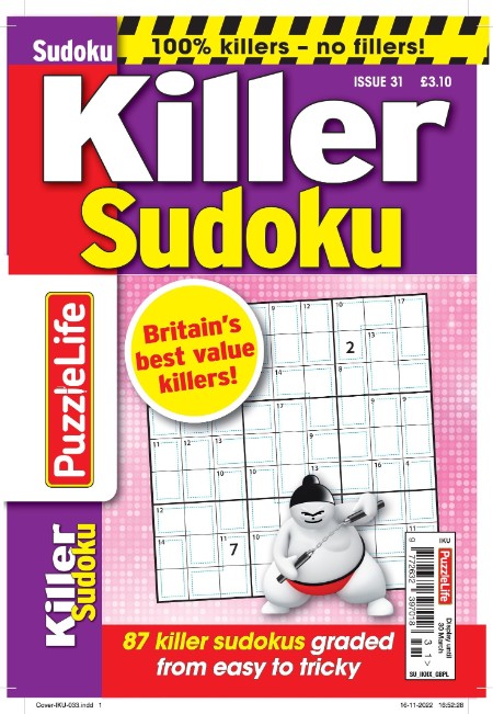 PuzzleLife Killer Sudoku – 02 February 2023