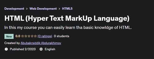 HTML (Hyper Text MarkUp Language)