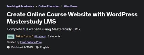 Create Online Course Website with WordPress Masterstudy LMS