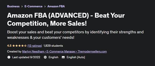 Amazon FBA (ADVANCED) - Beat Your Competition, More Sales!