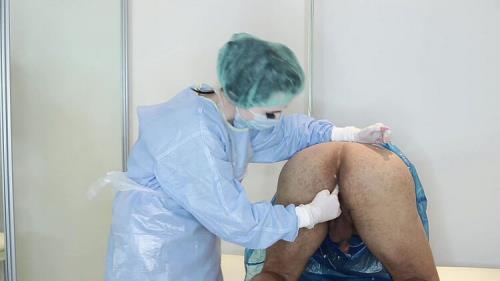 Anal exam strap on and Semen Extraction