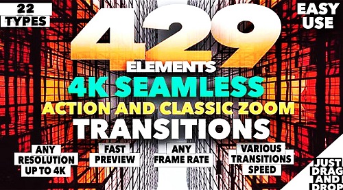 4k Seamless Zoom Transitions Pack 1294614 - Premiere Pro Templates