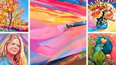 Colorful Acrylic Painting For  Artists