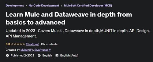 Learn Mule and Dataweave in depth from basics to advanced – [UDEMY]