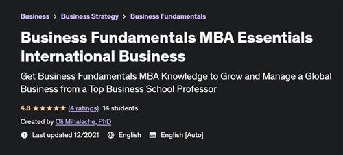 Business Fundamentals MBA Essentials International Business