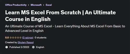 Learn MS Excel From Scratch - An Ultimate Course in English