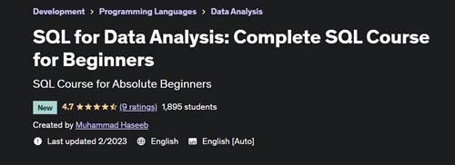 SQL for Data Analysis Complete SQL Course for Beginners – [UDEMY]