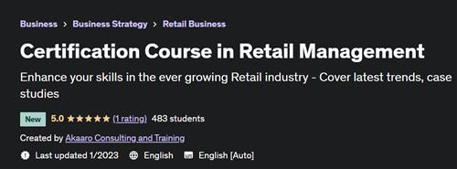 Certification Course in Retail Management