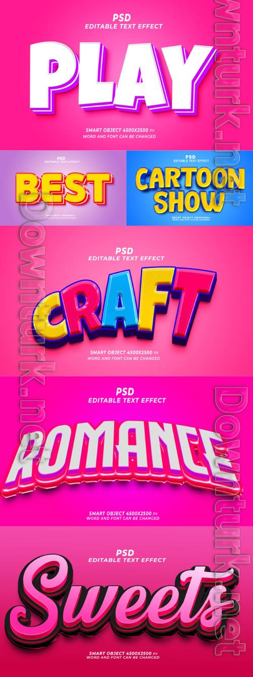 Style text effect editable template set vol 200