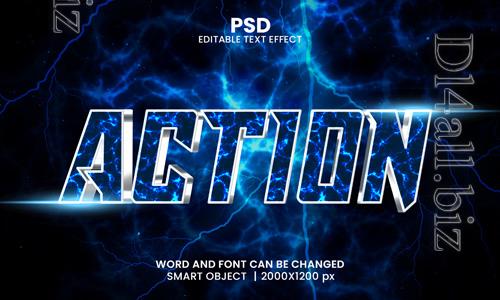 Psd action 3d editable photoshop text effect style with modern background design