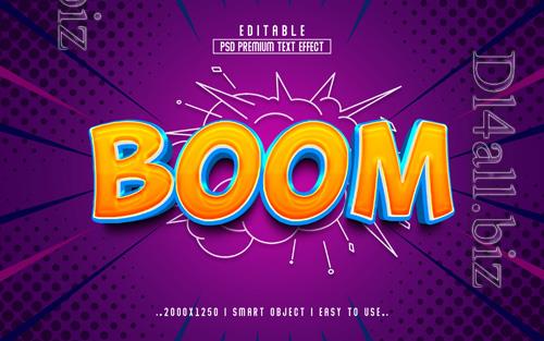 Psd boom 3d editable text effect style template design