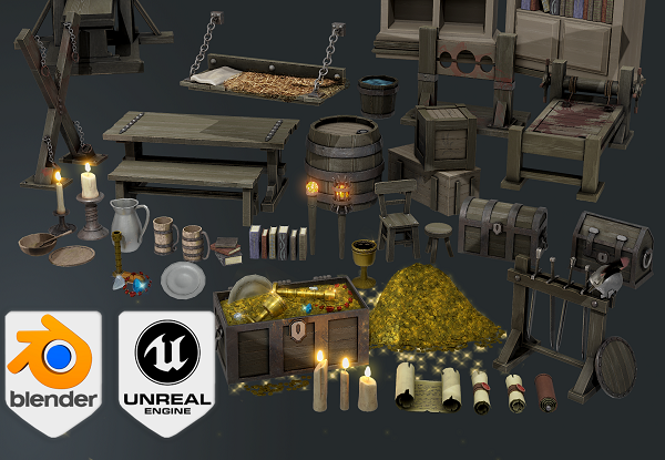 Blender to Unreal Engine Become a Dungeon Prop Artist C5c9aadc461a10f5c1a47ddee08b914f