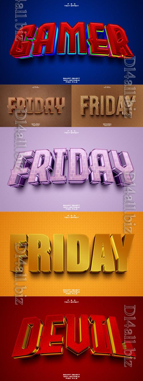 Psd style text effect editable beautiful collection vol 207