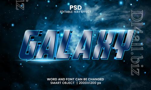 Psd galaxy 3d editable photoshop text effect style with modern background design
