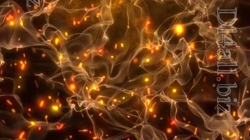 Abstract orange fiery transparent smoke with waves and sparks background video 4k Motion Graphics