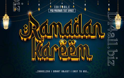 PSD ramadan kareem 3d editable text effect style template