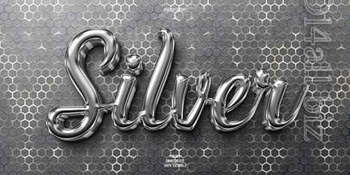 PSD silver 3d editable text effect