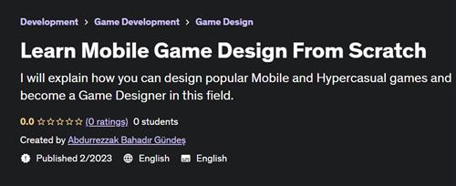 Learn Mobile Game Design From Scratch